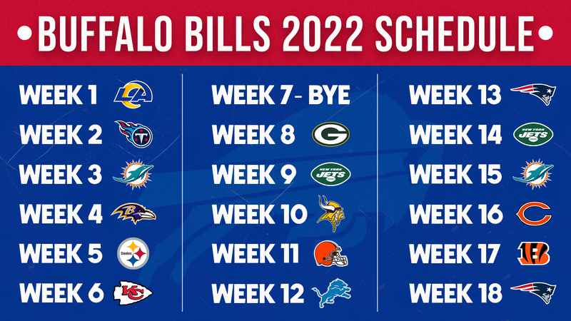 buffalo bills football schedule for 2022