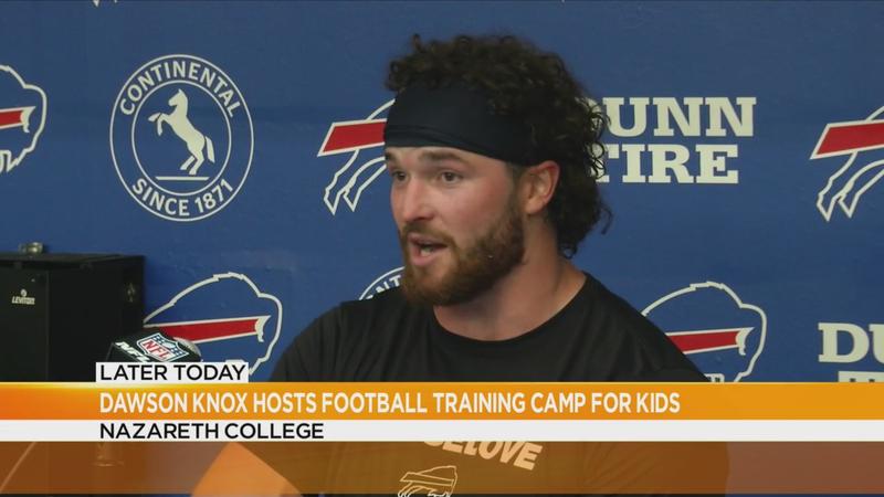 Dawson Knox hosts football training camp for kids 