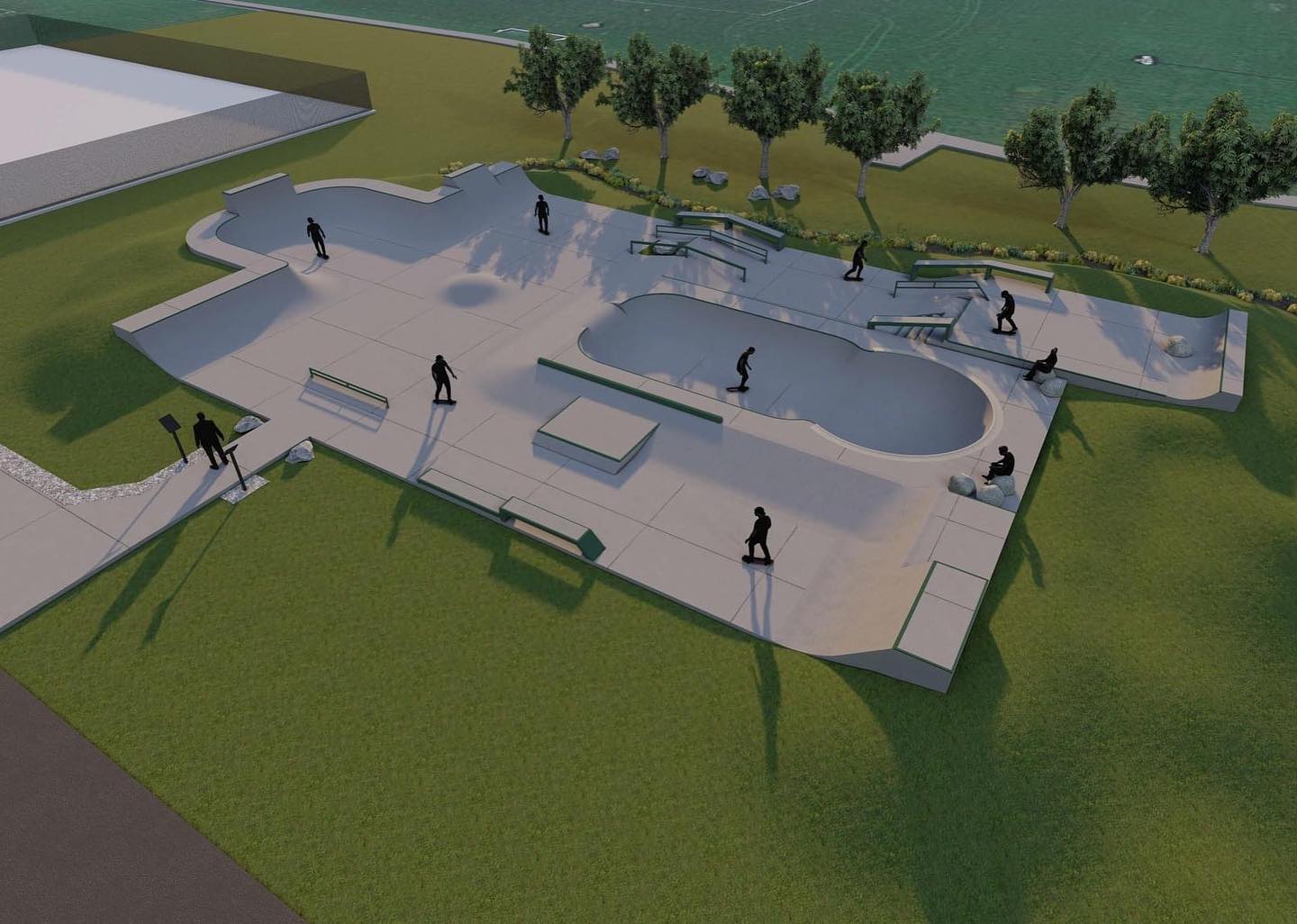 3-D rendition of skatepark